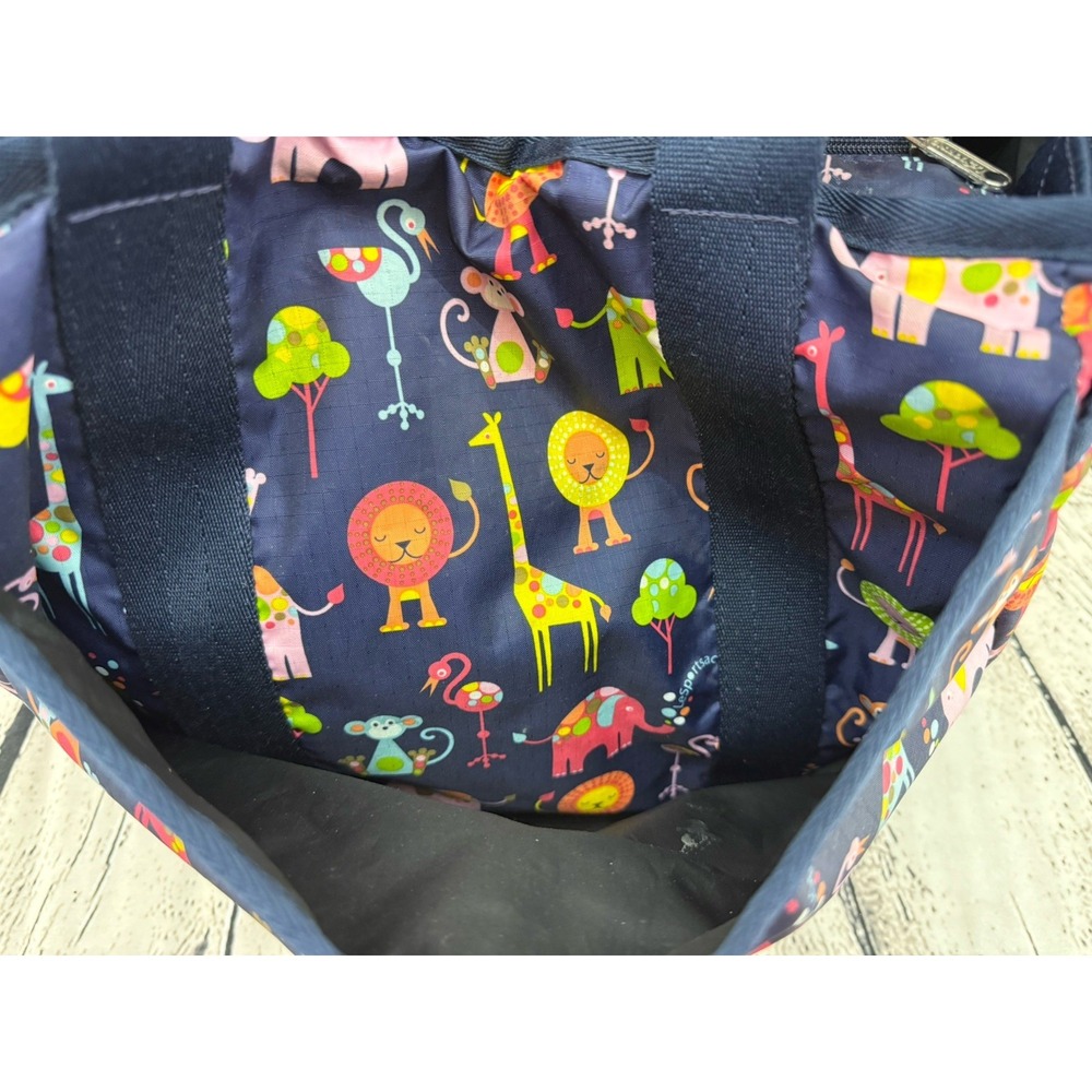 Le‎ Sportsac Ryan Baby Bag Navy Zoo Animals Large *MISSING SHOULDER STRAP* - Picture 5 of 12
